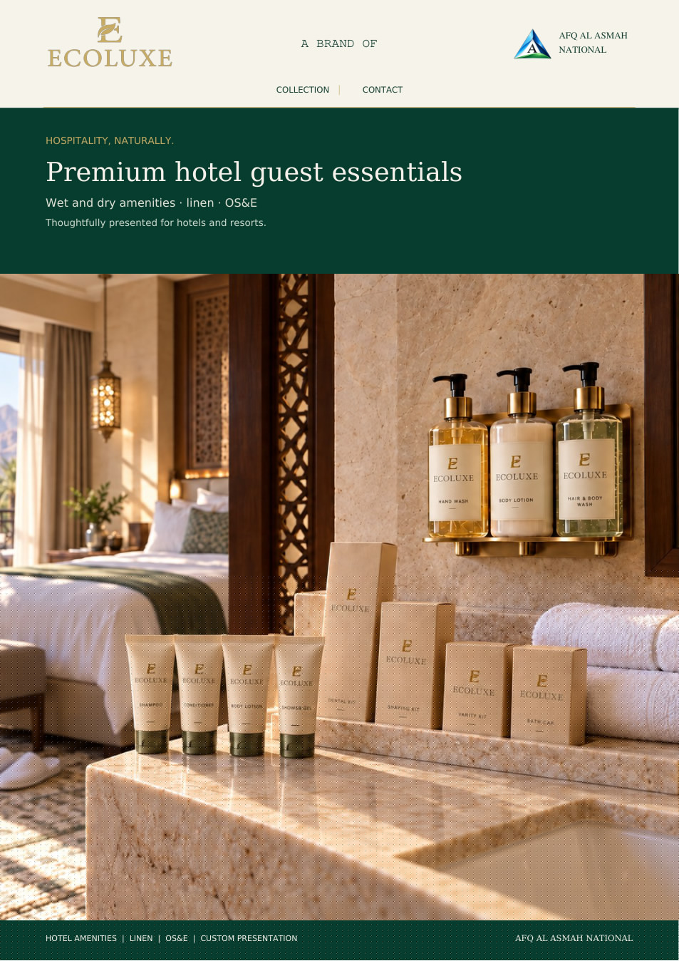 ECOLUXE hospitality booklet cover